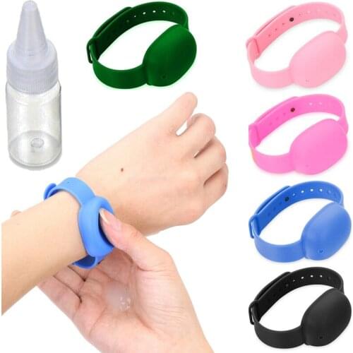 Portable Sillicone Wristband Dispenser Reusable Soap Bracelet Wristband Hand Dispenser Band with Squeeze Bottle Outdoor 12-13ML