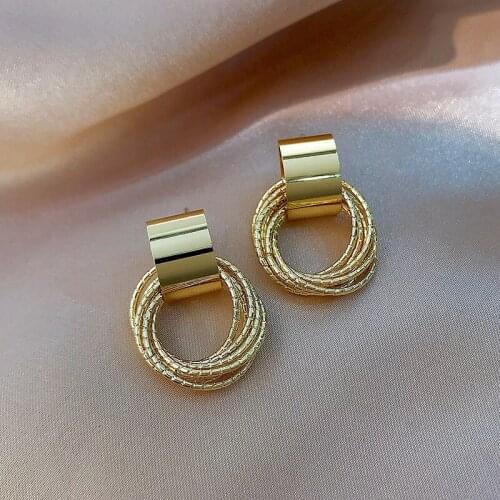 Simple Multi-layer Circle Winding Earrings Sweet Fashion Ring Earrings Wild Earrings Fashion Jewelry for Women