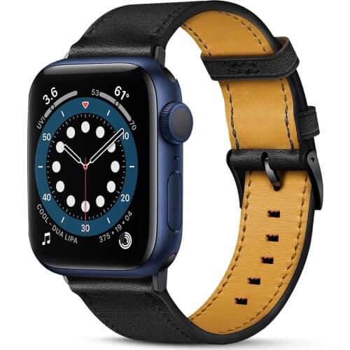 For apple watch band 6 5 4 SE 44mm 40mm strap Genuine leather watchband for iwatch 6 bands series 3 42mm 38mm strap bracelet