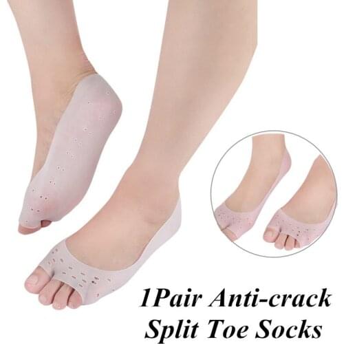 Open-toed Silicone Moisturizing Socks Heels Protector Anti Crack Foot Spa Socks Gel Shoes Insoles Feet Care Pedicure Socks