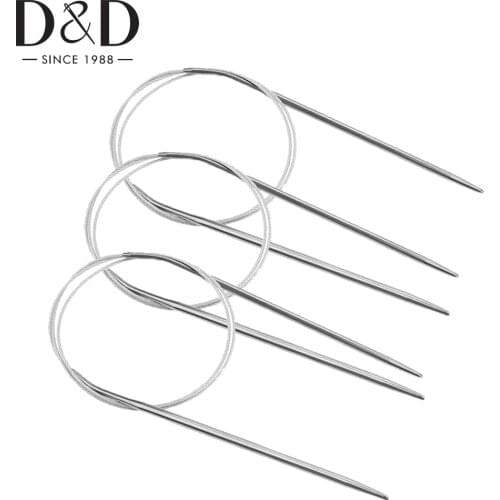 1pc 80cm Stainless Steel Circular Knitting Needle 2/2.5/3/3.5/4mm Crochet Needles for Weave Yarn DIY Crafts Knitting Tool