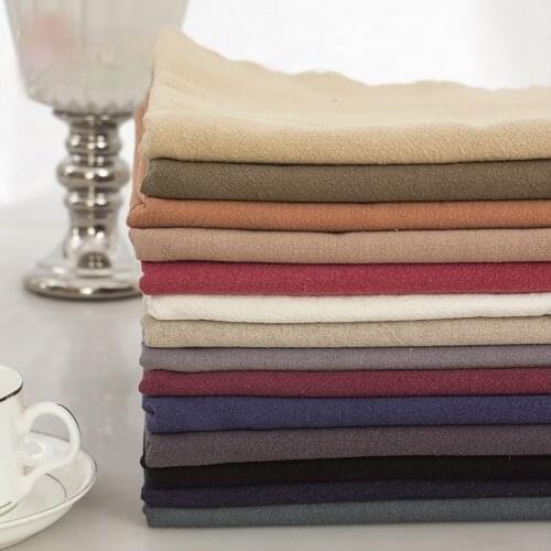 Slub Linen Solid Color Linen Crepe Material Clothing Ethnic-Style Fabric Thick Linen Summer Wrinkle Fabric For Dress TJ3926
