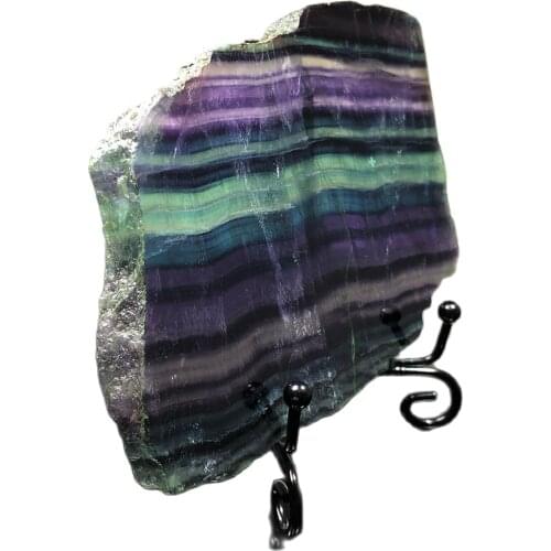 TOPNatural Rainbow Fluorite block Quartz Crystal Reiki Healing decoration