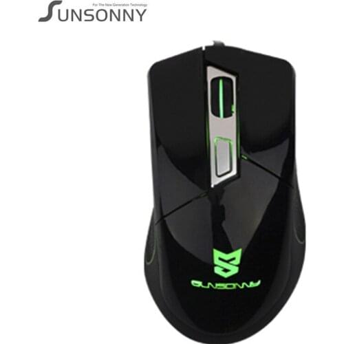 Brand Sunsonny W-M20 Wired USB Mouse Speed version Crack 7 Colour Backlight Colorful Translucent Gaming Office Home Laptop Mice