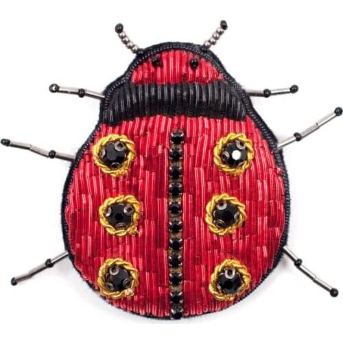Embroidery india silk pin on patches for clothing brooch ladybug badge designer patches for jeans parches bordados para ropa