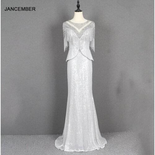 YY258 New Evening Dress Tassel Sequins Shining Host Annual Meeting Dinner Photography Slim Slimming Temperament Fishtail Gown