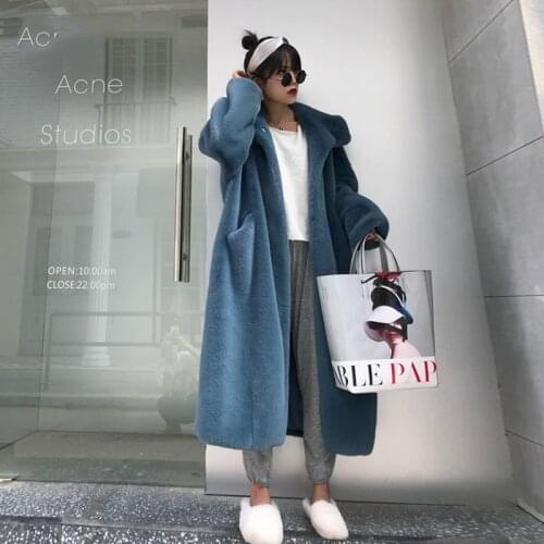 Women Mink Velvet Luxury Faux Fur Jacket Coats Parkas Winter Thick Loose Warm Outerwear Loose Oversized Hooded Female