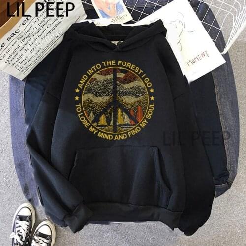 Into The Forest I Go To Lose My Mind Find Soul Women Harajuku Hoodie Cute Cartoon Top Long Sleeve Hip Hop Sweatshirt Fashion