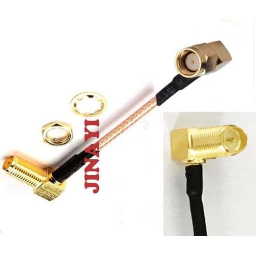 10pcs 6 inch RG316 Right Angle RP SMA Female Jack to RP-SMA Male Right Angle RG316 Extension Cable 15CM