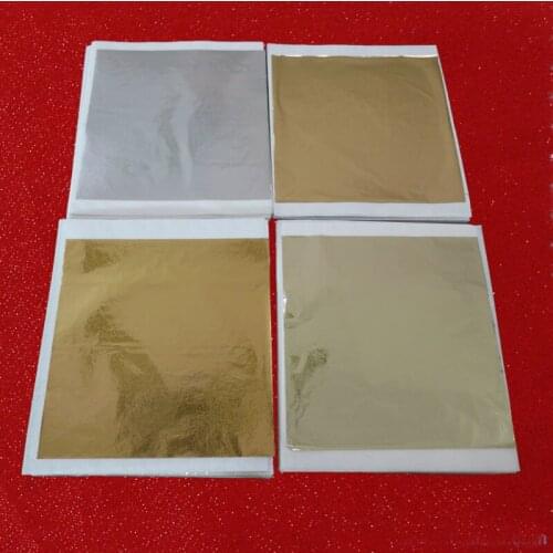 13x14cm 4 colors Taiwan Imitaton gold foil Gold and Silver leafing 100 pcs per color total 400 sheets