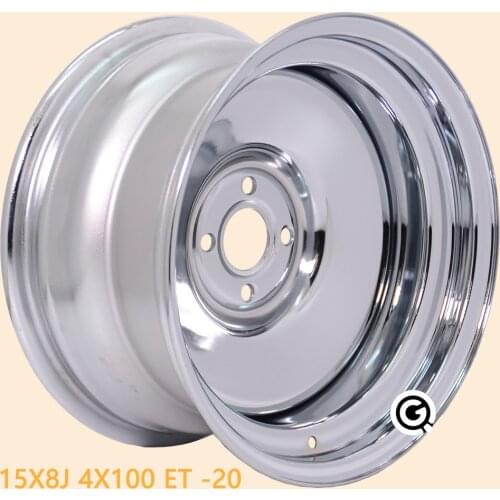 15inch steel wheel 8J 4 hole 4X100 chrome MK2 jetta rims customized offset -20