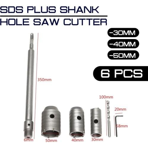 30/40/50mm 3pcs SDS Plus Shank Hole Saw Cutter Concrete Cement Stone Wall Drill Bit with Wrench