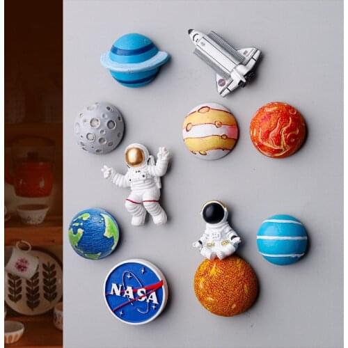 3D Children Fridge Magnets Cute Sun Earth Planet Refrigerator Stickers Set Creative Round Magnetic For Refrigerators Home Decor