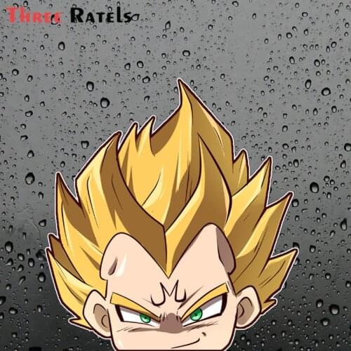 Three Ratels FC250 3D Vegeta Z Anime Peeker Peeking Car Stickers Decals Waterproof Vinyl Car Wrap Bumper Window