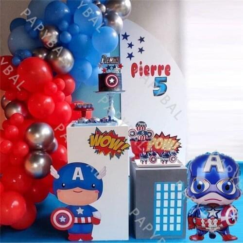73Pcs Marvel Captain America Balloon Arch Garland Kit Red Blue Latex Balloon Set For Baby Shower Kids Brithday Decoration