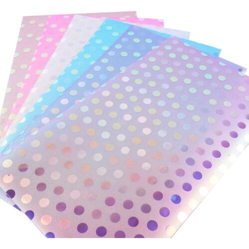 David accessories 20*33cm dots Iridescent Faux Synthetic Leather Fabric,DIY Sewing Garment Knotbow Bag Shoes Crafts,1Yc5560