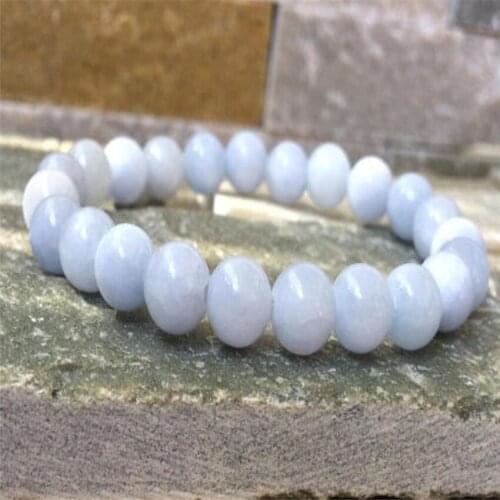 8mm White Jade Gemstone Mala Stretchy Bracelet Energy Lucky Meditation Bead Chakras Mala Unisex Wrist Cuff Monk Tibet silver