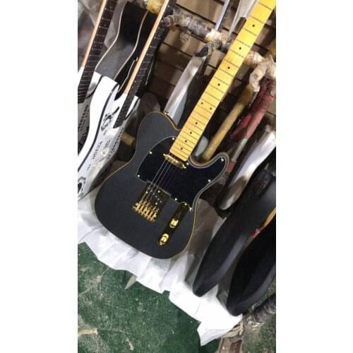 Free delivery high quality TL style electric guitar 6 string Matte black electric guitar Gold hardware Support for custom