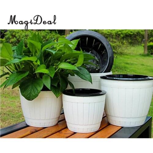 Barrel Shaped Home Garden Office Planter Plastic Plant Flower Pot F006