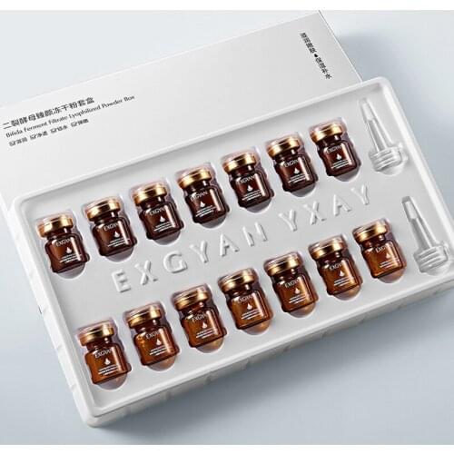 14pcs Split Yeast Serum Facial Freeze-Dried Power Set Of Boxes Shrink Pores Hydrating Brighten Skin Care Anti-Aging