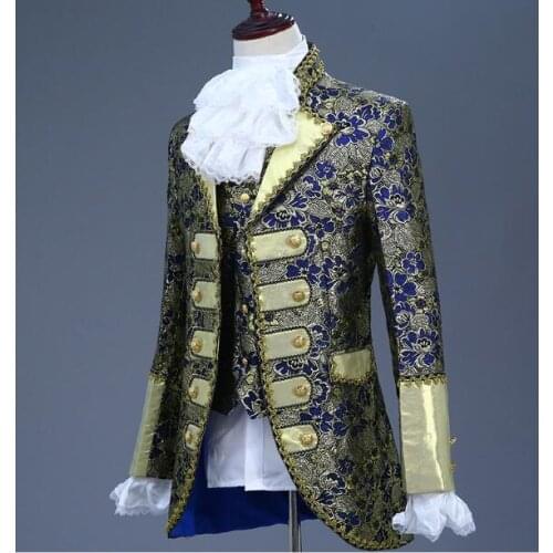 European court Prince Costumes Ancient Vintage drama Men jacket
