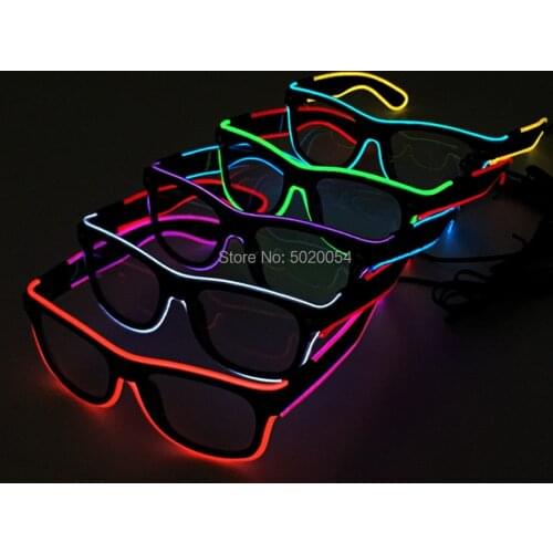 Hot Sales 12 Colors Apparel Accessories Neon LED illuminating Men Glasses Frame EL Wire Bright Glasses Frame Eyewear Frame