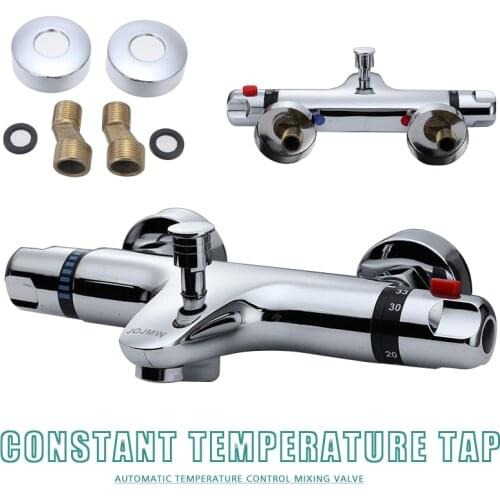 Bathroom Thermostatic Faucet Valve Chrome Thermostatic Bar Shower Mixer Valve Anti Scald Tap for Shower Bathtub