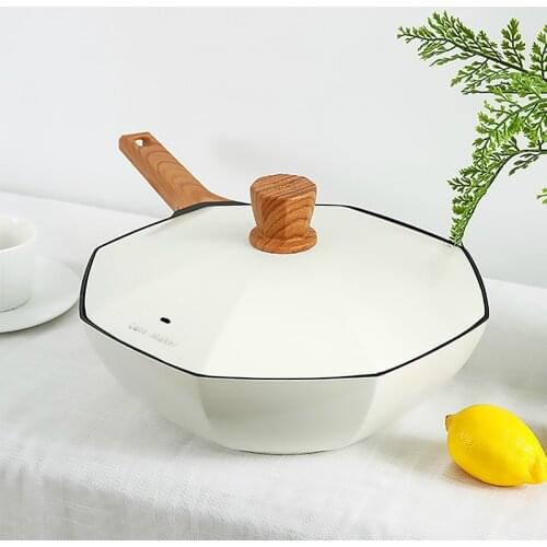Household Maifan Stone Non-stick Cooking Pot Octagonal Pan Body Tempered Non-stick Layer Stylish Simplicity Cookware