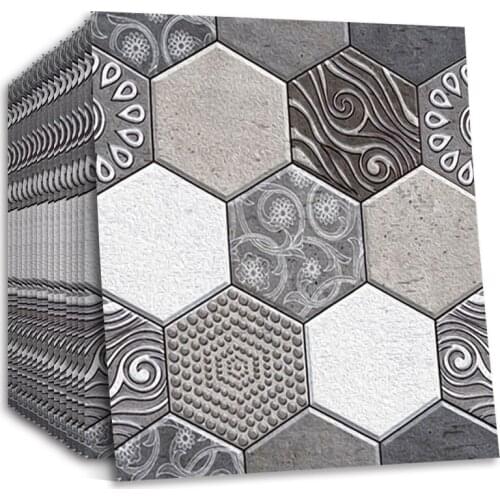 Brick Wallpaper Self Adhesive 3D Wall Sticker Hexagonal Tile for Living Room Bedroom Kitchen Toilet Decals Home Deco Wall Murals