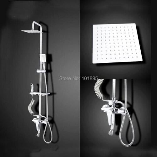 Cold & Hot Water Brass Material Chrome Overhead Rain Bath Set