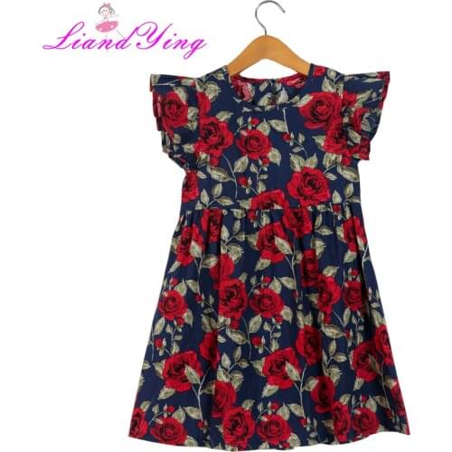 Summer Casual Style Baby Girl Floral Dress Kid Party Wedding Pageant Formal Prom Princess Tutu Dresses Girl Children Clothes