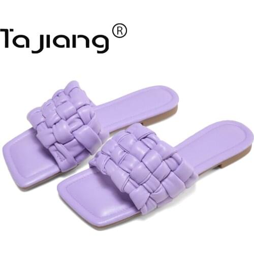 Ta Jiang Summer womens sandals fashion metal decoration flip flops ladies beach flat flip flops sandals T0100