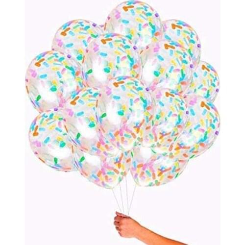 Hot 24Pcs Confetti Party Balloons Ice Cream Sprinkle Balloons with Rainbow Multicolor Confetti Balloon for Birthday Party
