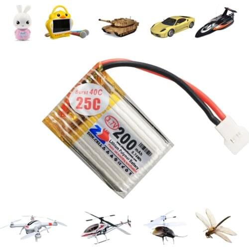 3.7v 200mAh Li-Po Battery 602025 25C High Current Lithium Polymer Rechargeable Battery for Miniature Aircraft Helicopter Part