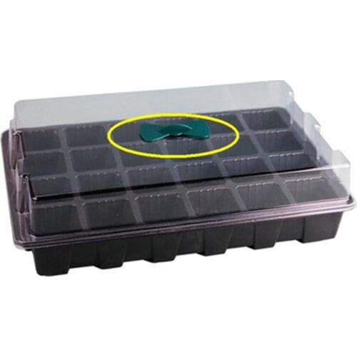 24-Cells Seedling Tray Set Breathable Seed Starter Box with Hole Flower Seeds Sowing Pot Home Green Plant Germination Container