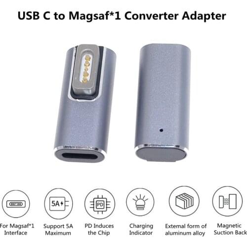 PD Magnetic Adapter Type C Female To IOS Interfac* 1 Converter With Indicator Light 5A Charging Adapter For MacBook Air/Pro