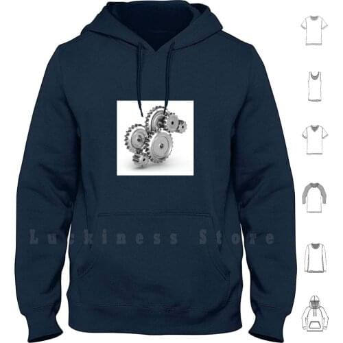 Mechanical Engineering Gears Hoodie Long Sleeve Mechanical Gear Involute Mechanism Engineer Engineering Device Machine