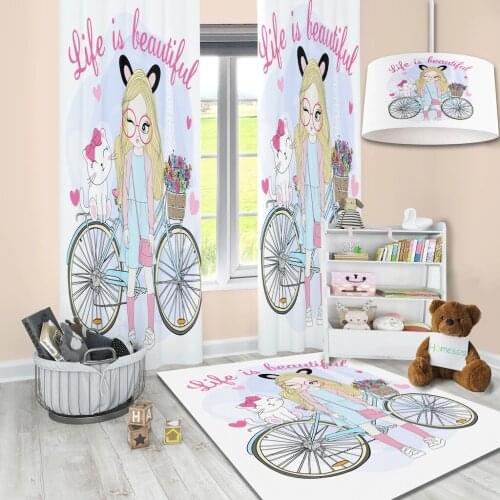 Cute Girl Children Rug rugs Homessa Cute Girl 80x150 Children Rug High quality digital printing and anti-slip soles
