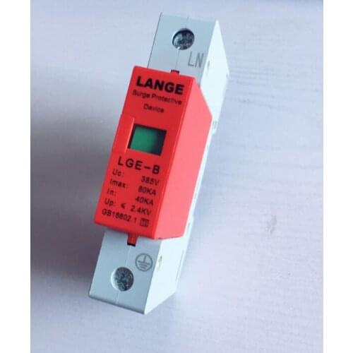 Din Rail Lightning protector 1P 385V surge protector Lightning arrester household 10-20KA 20-40KA 30-60KA 40-80KA