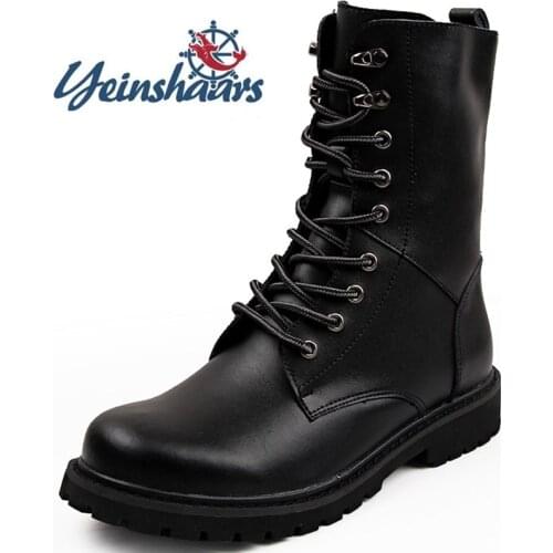 Men Casual Natural Leather Boots High Top Motorcycle Martin Boots Fashion Platform Shoes High Quality Leisure Walk Cowboy Botas