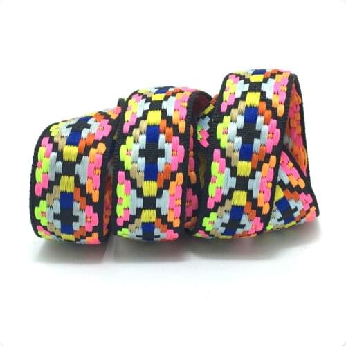 NEW 7/8'' 23mm 10yard/lots 100% polyester color geometry Woven Jacquard Ribbon dog chain accessories KTZD16040102