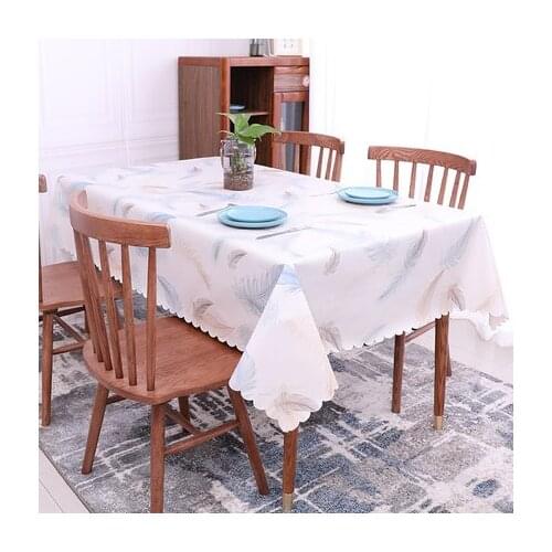 New Arrive Solid Tablecloth Decorative PVC Table Cover Rectangular Table Cloth Oil-proof Pastoral Tea Tablecloth
