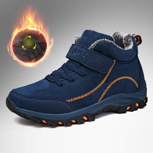 New Arrival Winter Men Boots with Fur Warm Snow Women Boots Men Work Casual Shoes Sneakers High Top Rubber Ankle Boots plus size