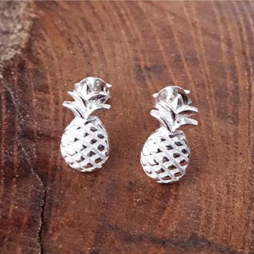 Wholesale 10pairs Mini Pineapple Stud Earrings For Women Vintage Jewelry Tropical Fruit Earring Accessories Oorbellen Bijoux