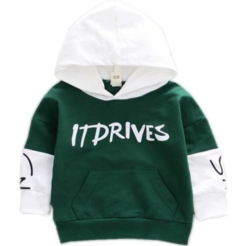2020 Autumn Winter Fashion Baby Clothes Toddler Boys Girls Cotton Leisure Hooded Sweatshirts Infant Letter Blouse Hoodies Tops