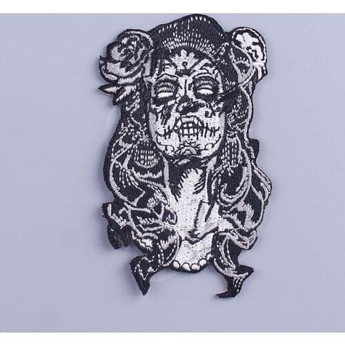 Diy Skull Zombie Bride Patch Embroidered Patches For Clothing Stripe Sticker Badge Ghost Girl Patches Iron On Patch On Clothes