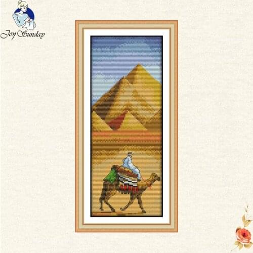 Joy Sunday Pyramids Egypt Chinese cross stitch Needlework,Embroidery,DIY scenery Painting,Cross stitch,kits,11ct scenery home