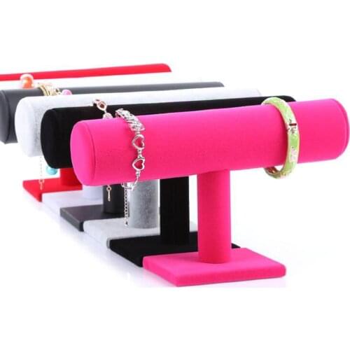 Bracelet Watch Jewelry Chain Display Holder Stand Organizer Rack Vintage PU Leather / Velvet T-Bar Rack Accessories Storage