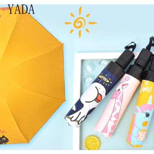 YADA Popular Cute Cartoon unicorn Umbrella Rain Women uv Childrens Gift Umbrella For Women Windproof Umbrellas Female YS200036