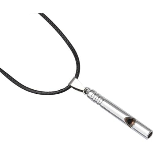Titanium Steel Whistle Portable Keychain Necklace Pendants Whistle EDC Keyring